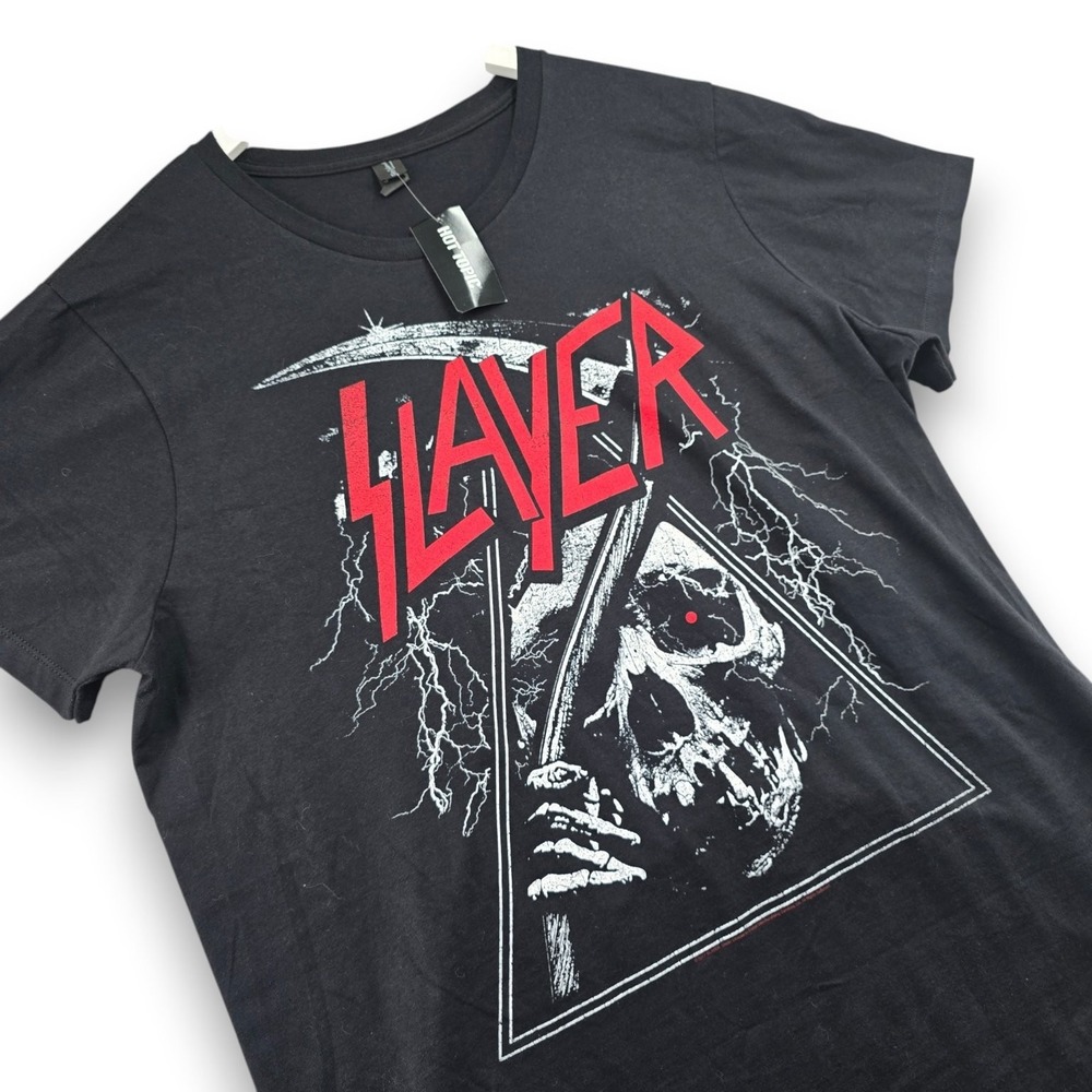 Slayer Mens T Shirt 2XL Black Cotton Graphic Reaper Triangle Band Tee New 2017